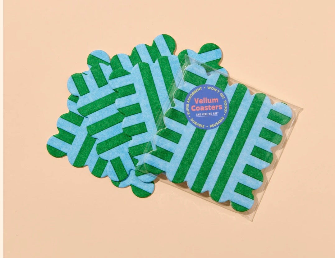 Vellum Coasters, variety of colors
