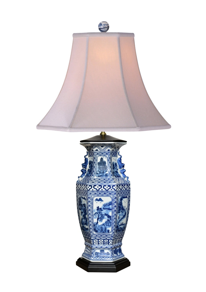 Canton Vase Lamp, H/18MOW/Blue