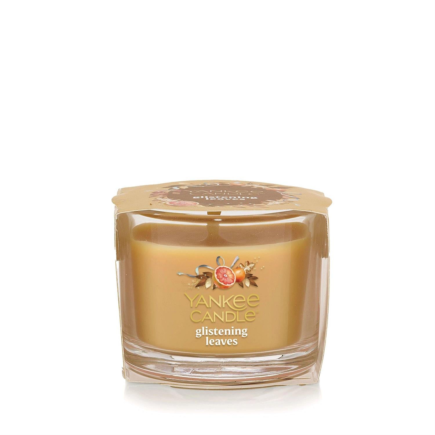 Glistening Leaves Mini Candle