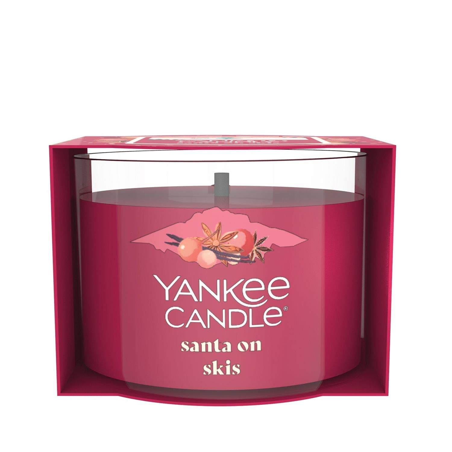 Santa on Skis Mini Candle