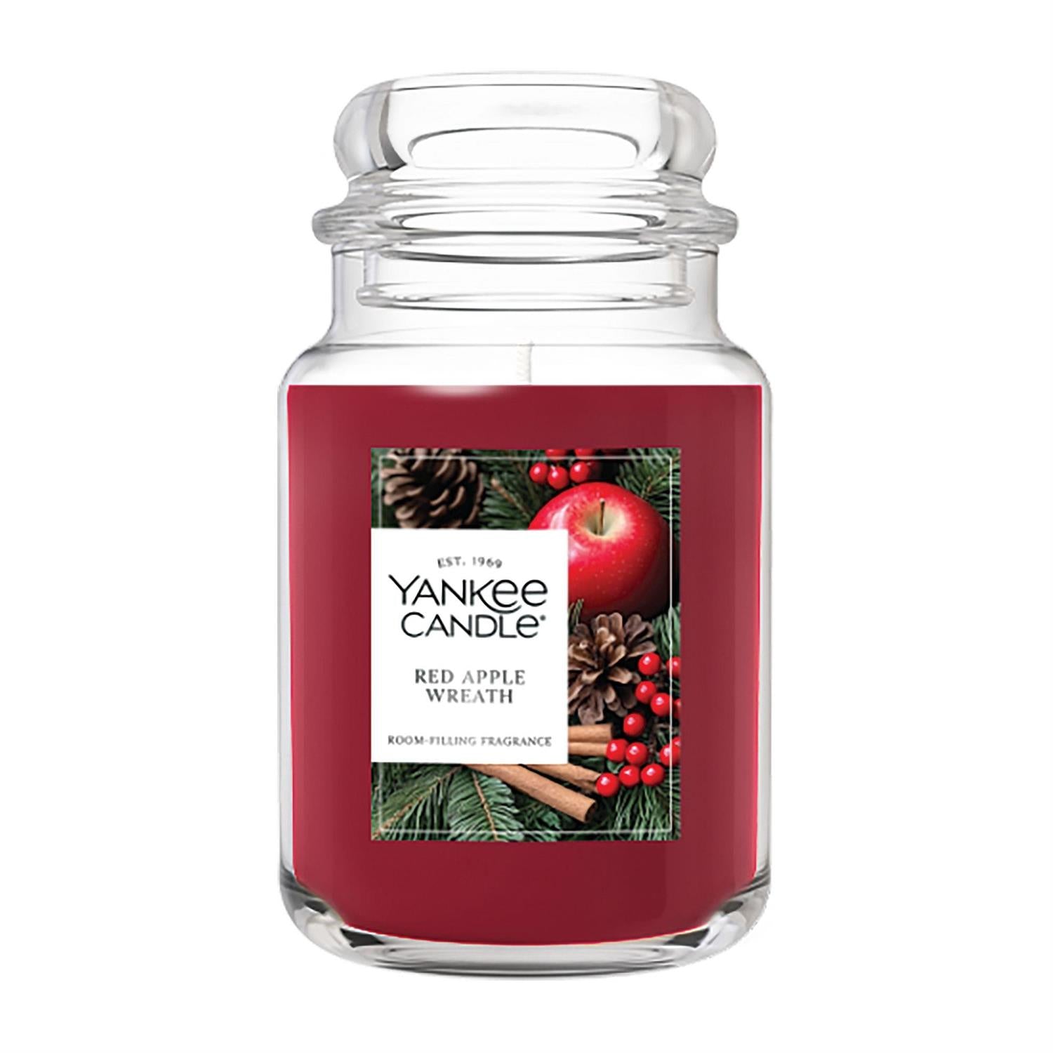 Red Apple Wreath, Lg Apoth Jar