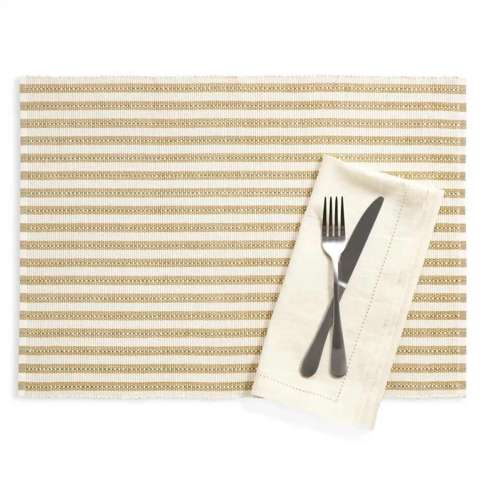 St/4 Bell Stripe Napkin, Ochre