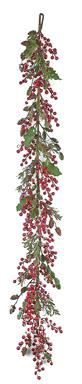 5' Snow Cranberry Garland