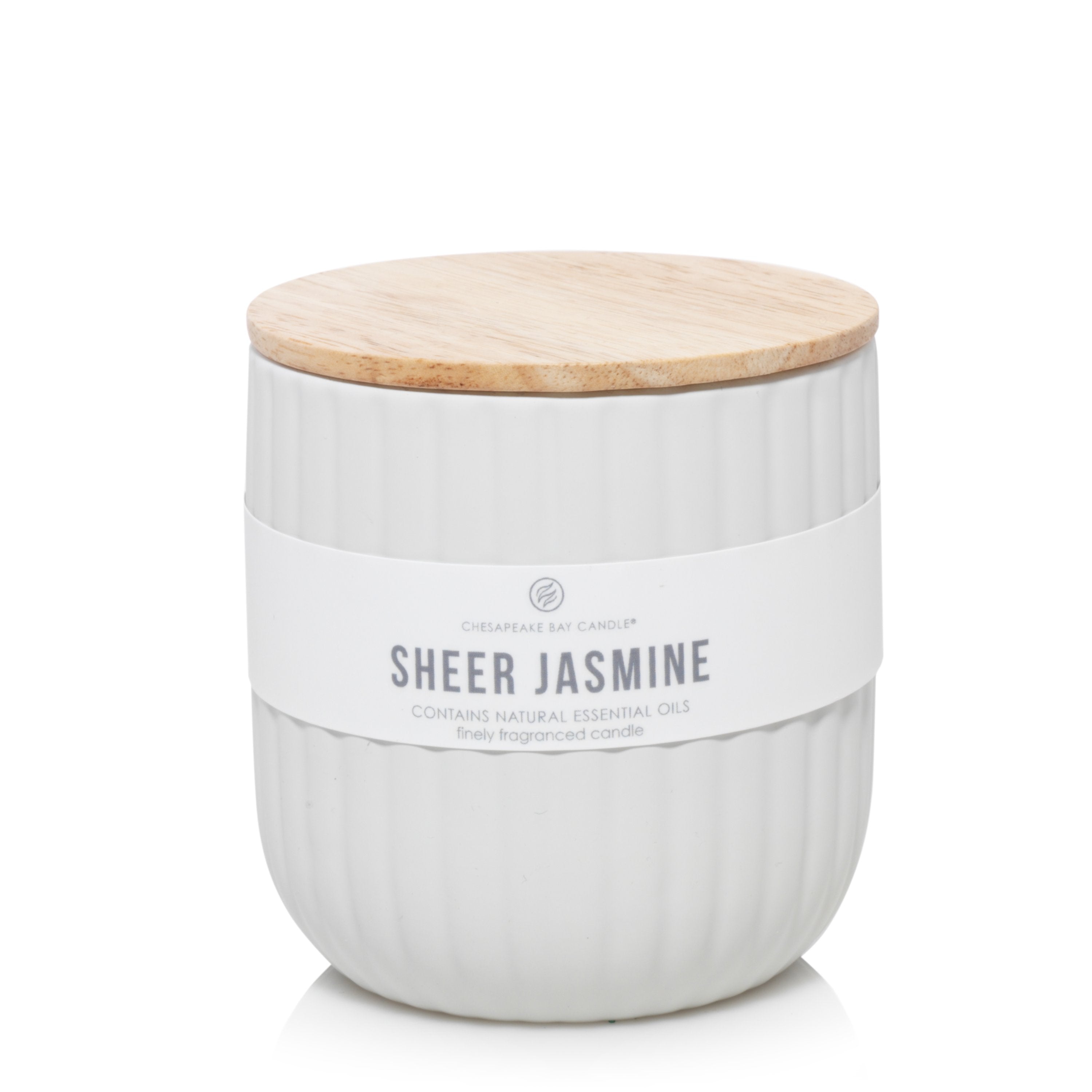 Sheer Jasmine Ribbed Candle