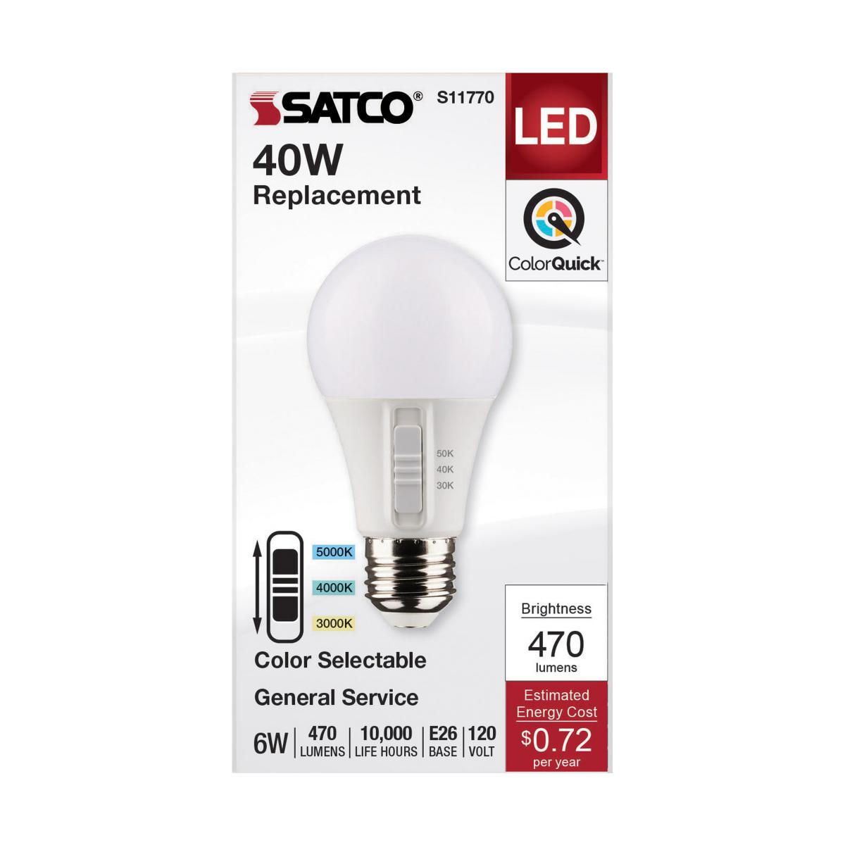 6W LED A19 E26 - 3CCT (ND)