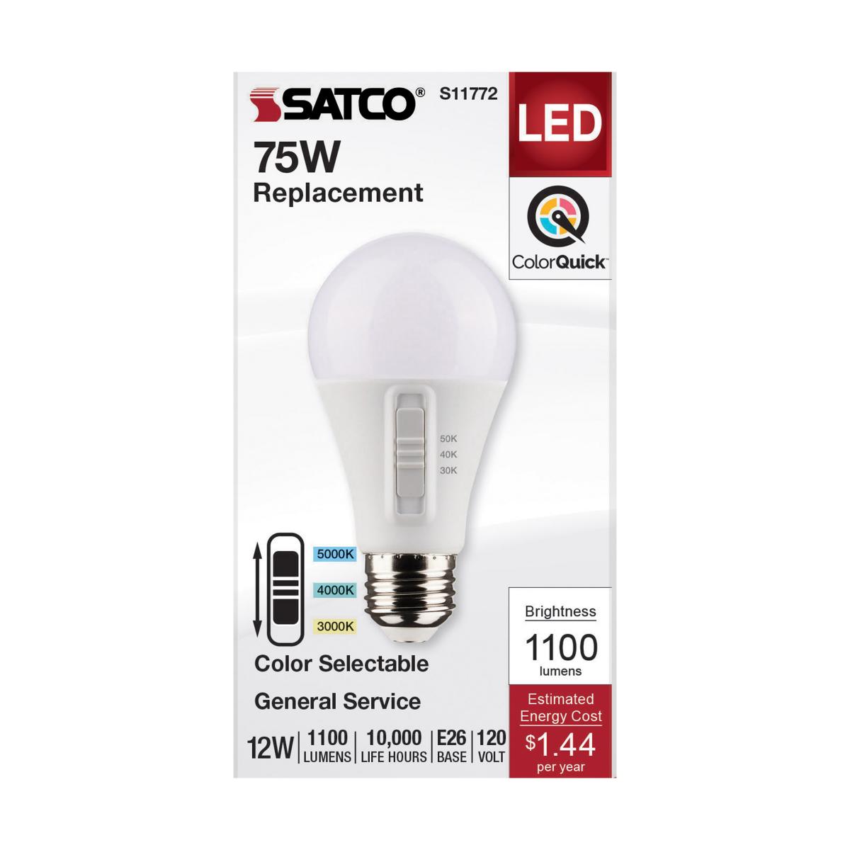 12W LED A19 E26 - 3CCT (ND)