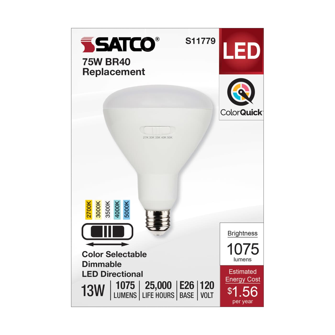 13BR40/LED/5CCT/E26/120V