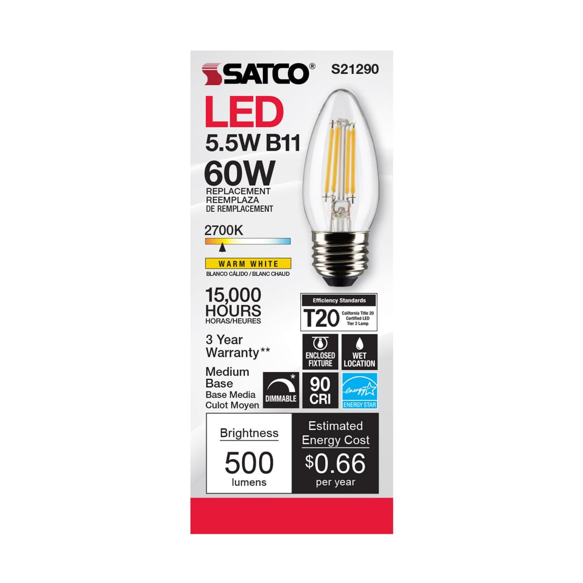 5.5B11/LED/927/CL/120V/E26