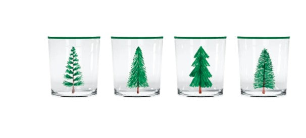 Woodland Trees Glasses S/4