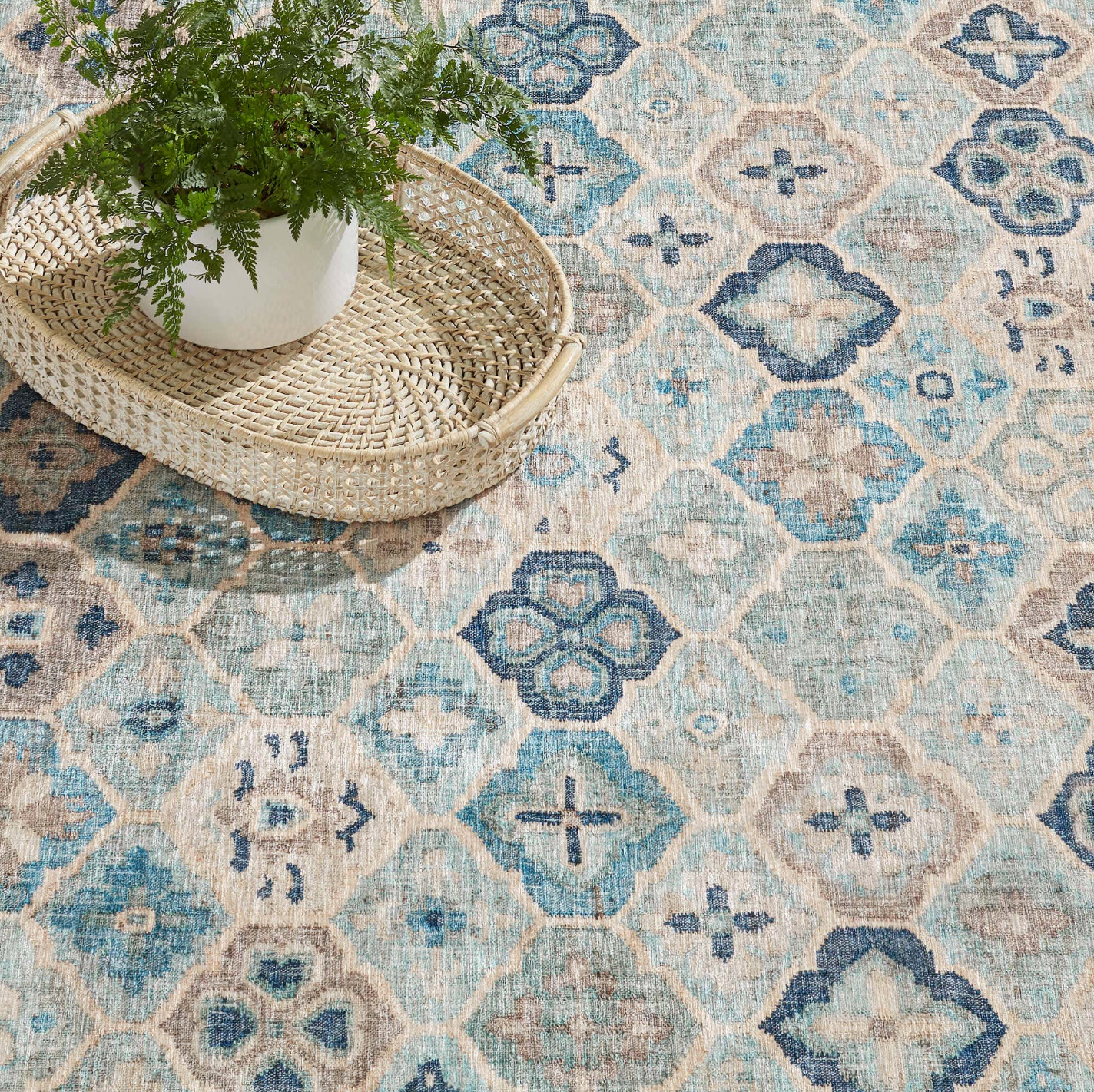 Pali Blue Washable Rugs