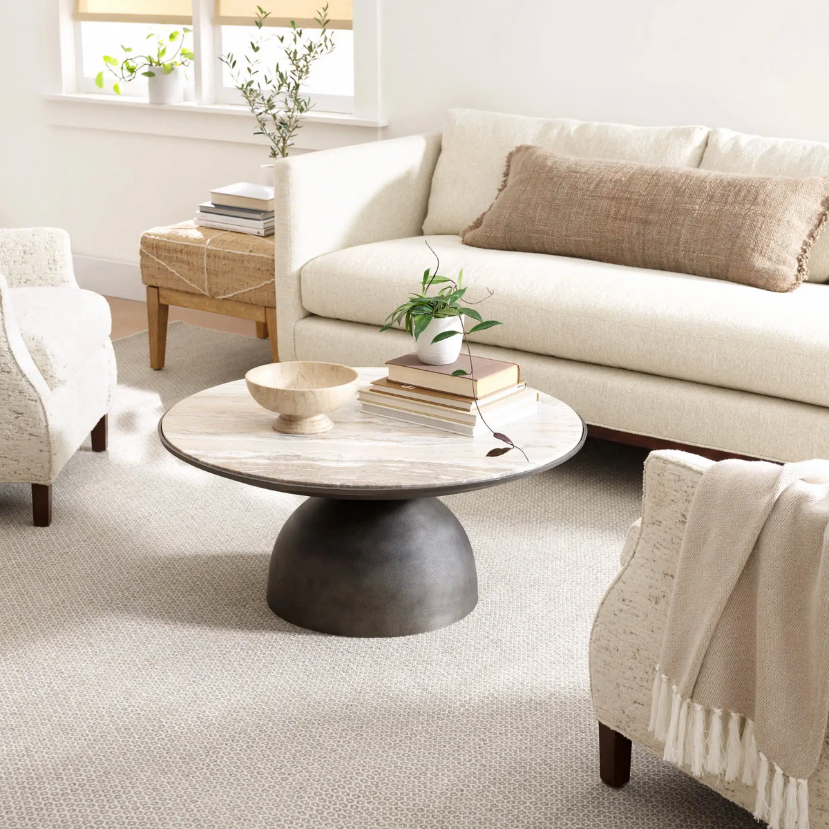 Honeycomb Ivory/Grey Wool Rug