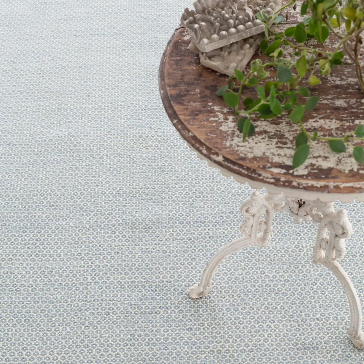 Honeycomb Ivory/French Blue Wool Rug