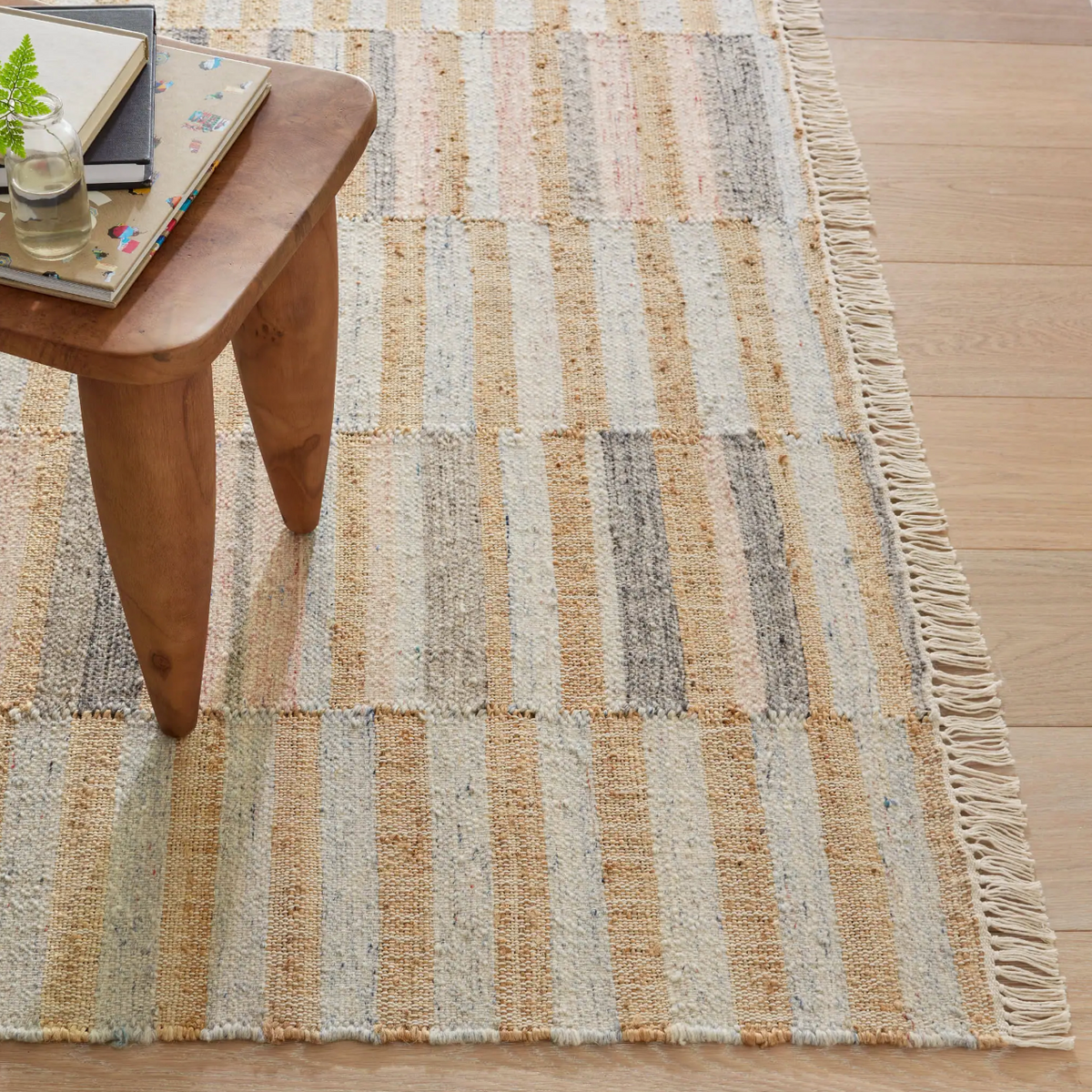 Ravel Stripe Blue Wool Rug