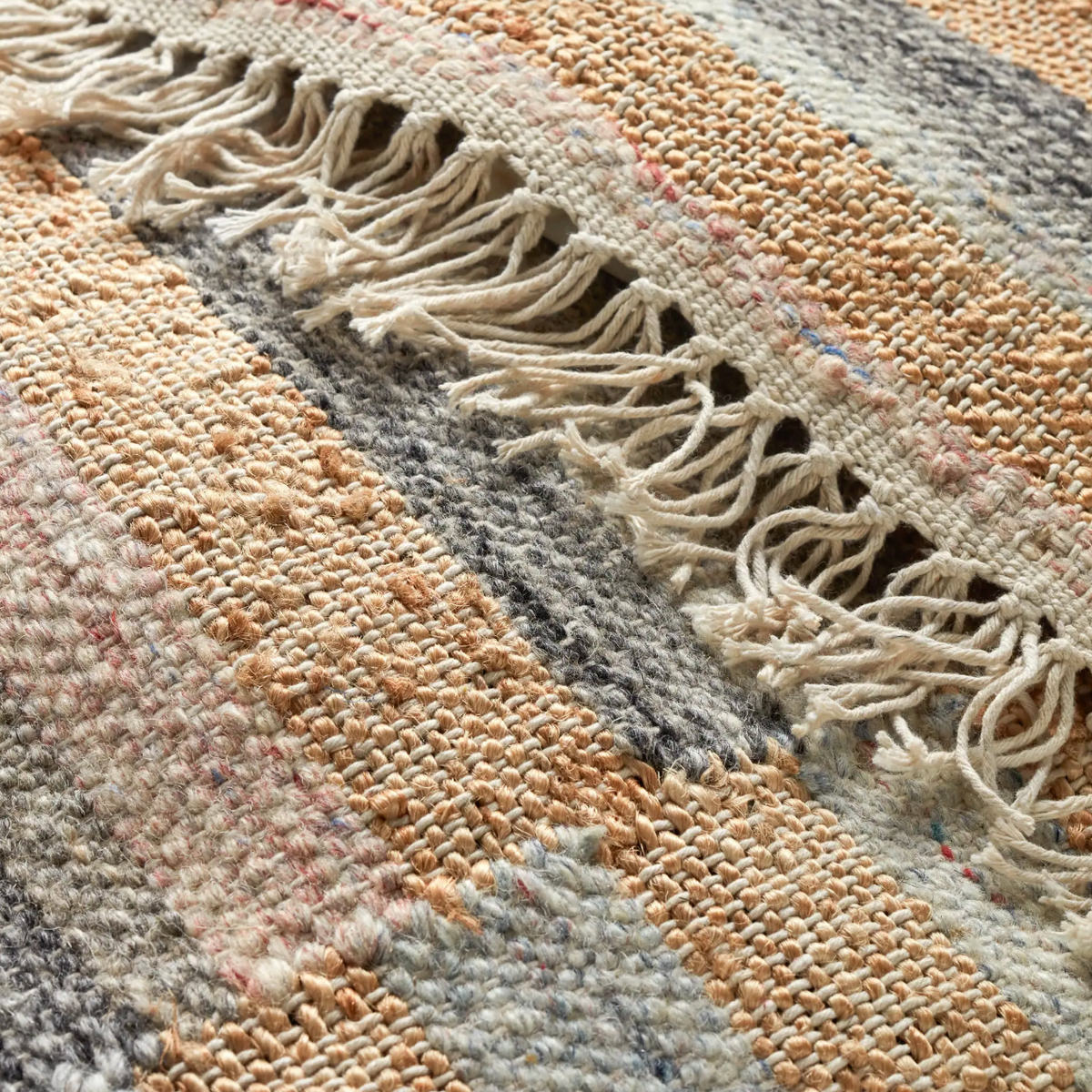 Ravel Stripe Blue Wool Rug