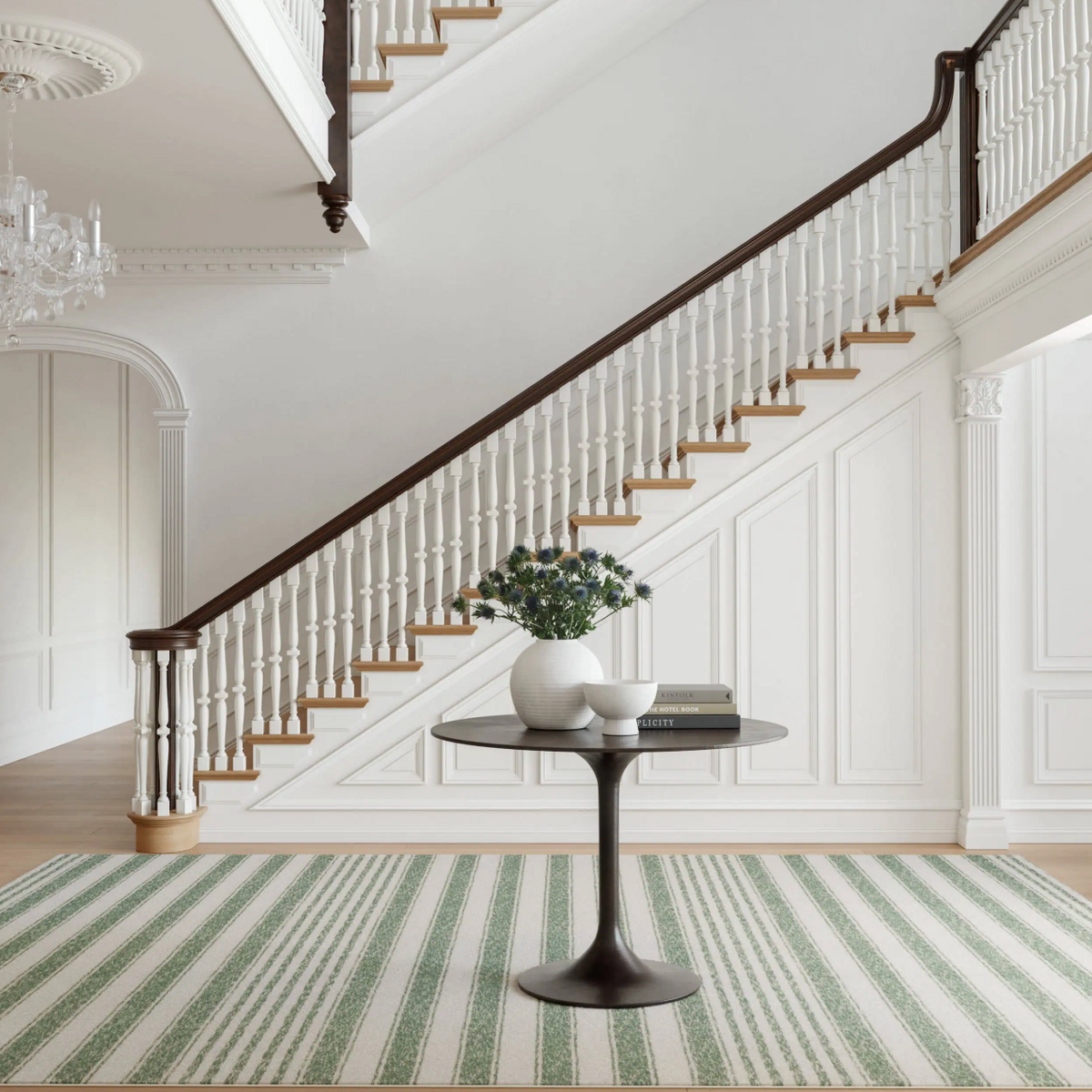 Vion Striped Green Rug