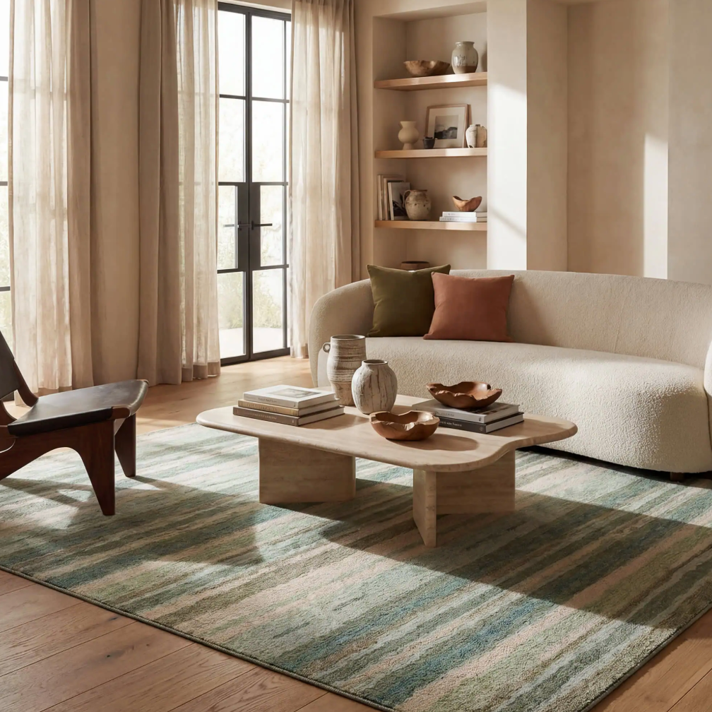 Zare Abstract Blue Rug