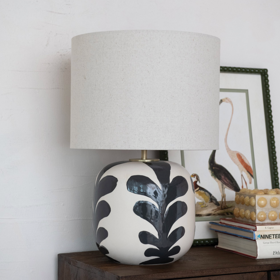 Black & White Abstract Table Lamp
