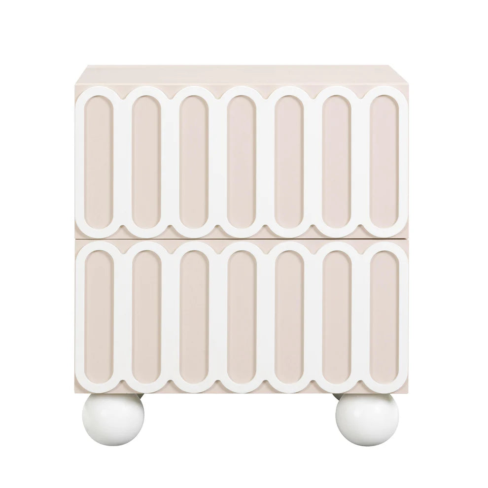 Tori Motif Nightstand, Taupe