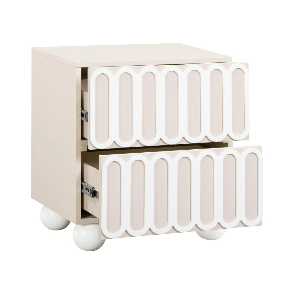 Tori Motif Nightstand, Taupe