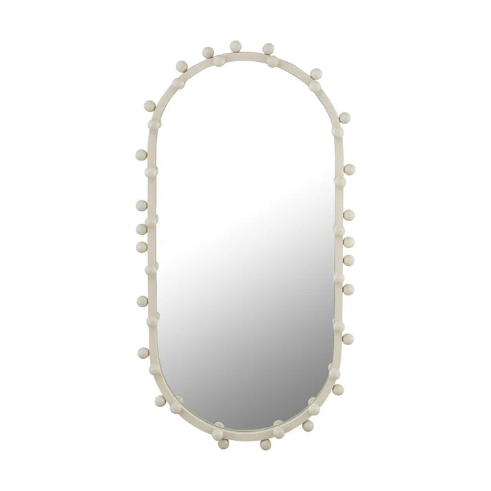 Bubbles Ivory Oval Mirror