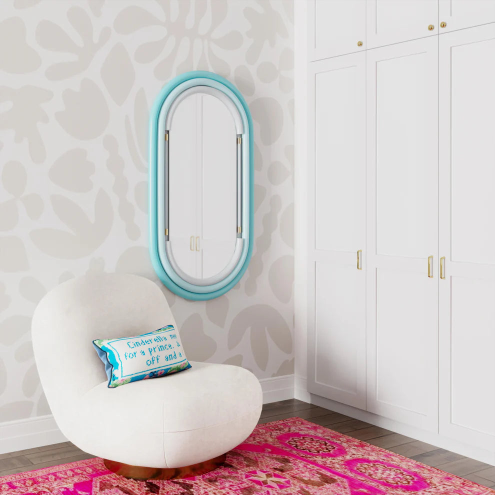 Neon Wall Mirror, Blue
