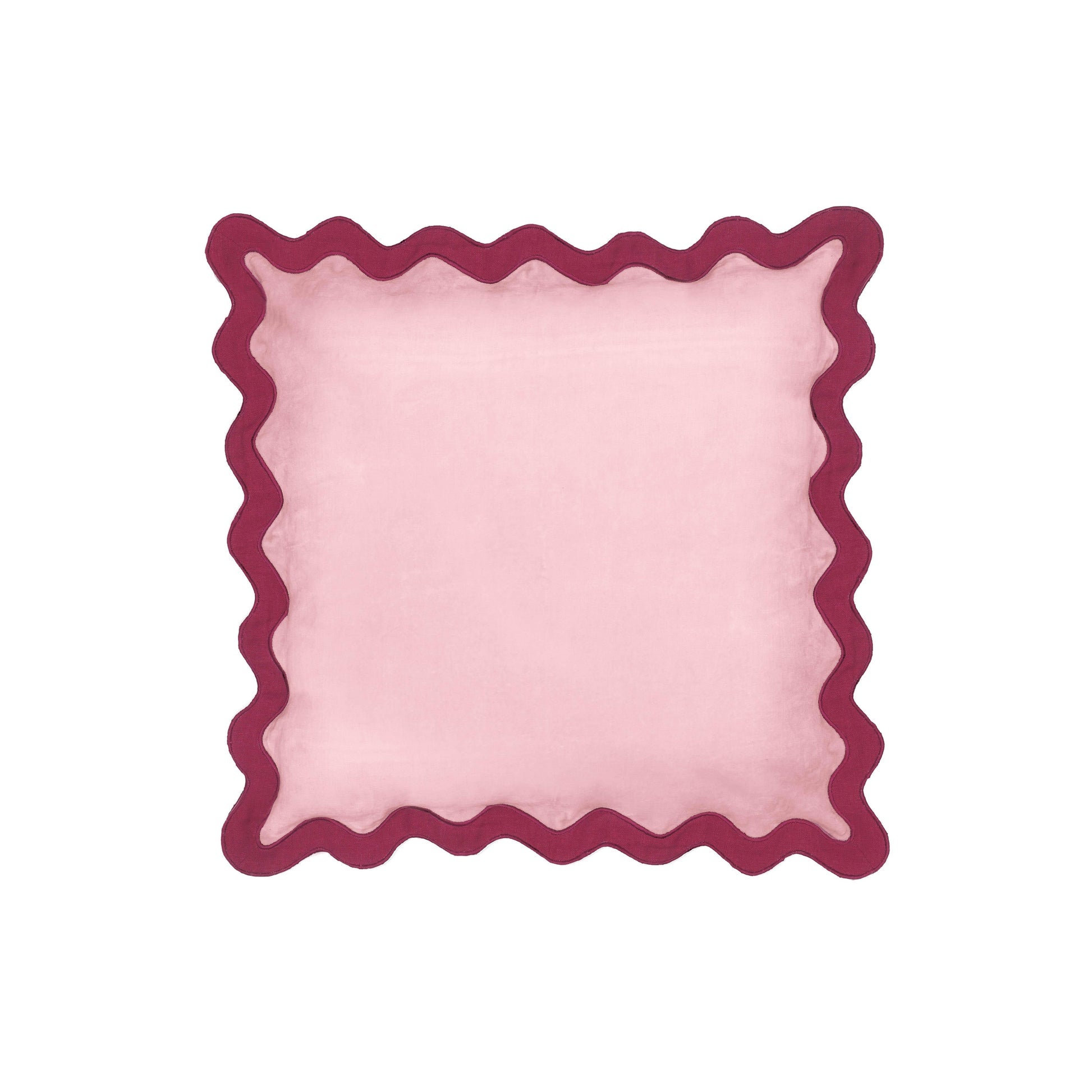 24" Pillow, Pink/Blue Scallop
