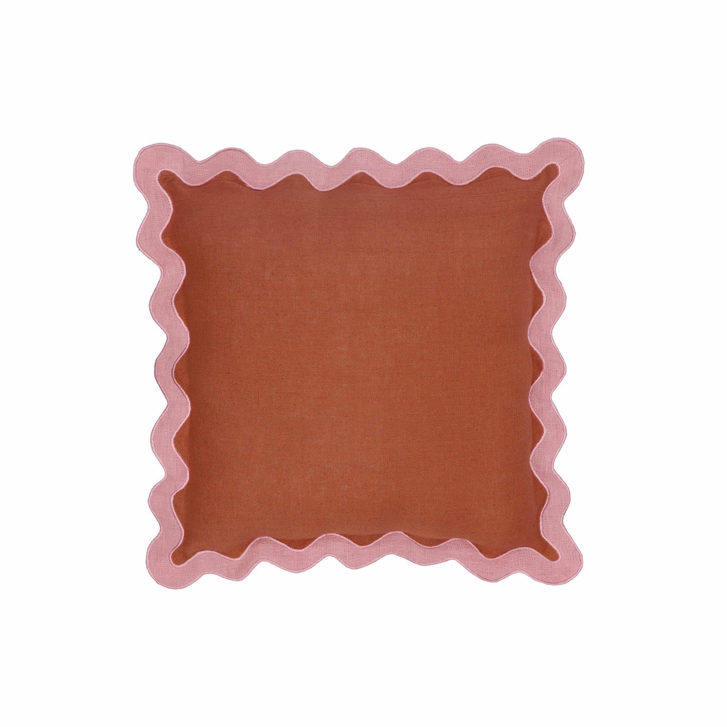 24" Pillow, Pink/Blue Scallop