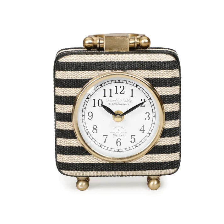 Mona Blk Striped Accent Clock