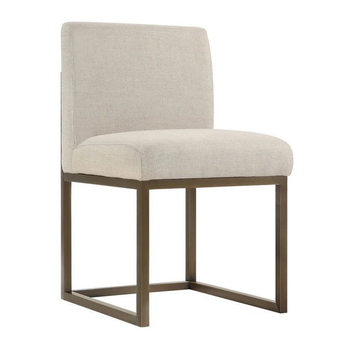 Haute Linen Chair, Beige/Brass