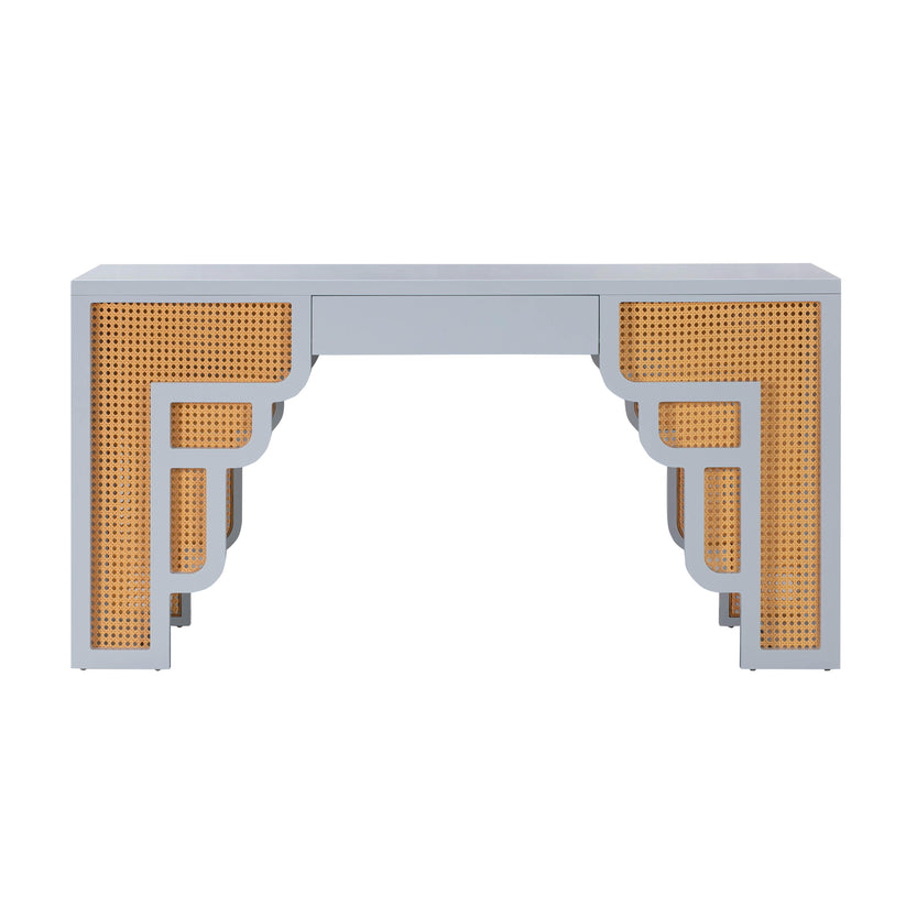 Suzie Rattan Desk, Pastel Blue
