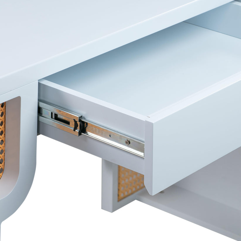 Suzie Rattan Desk, Pastel Blue