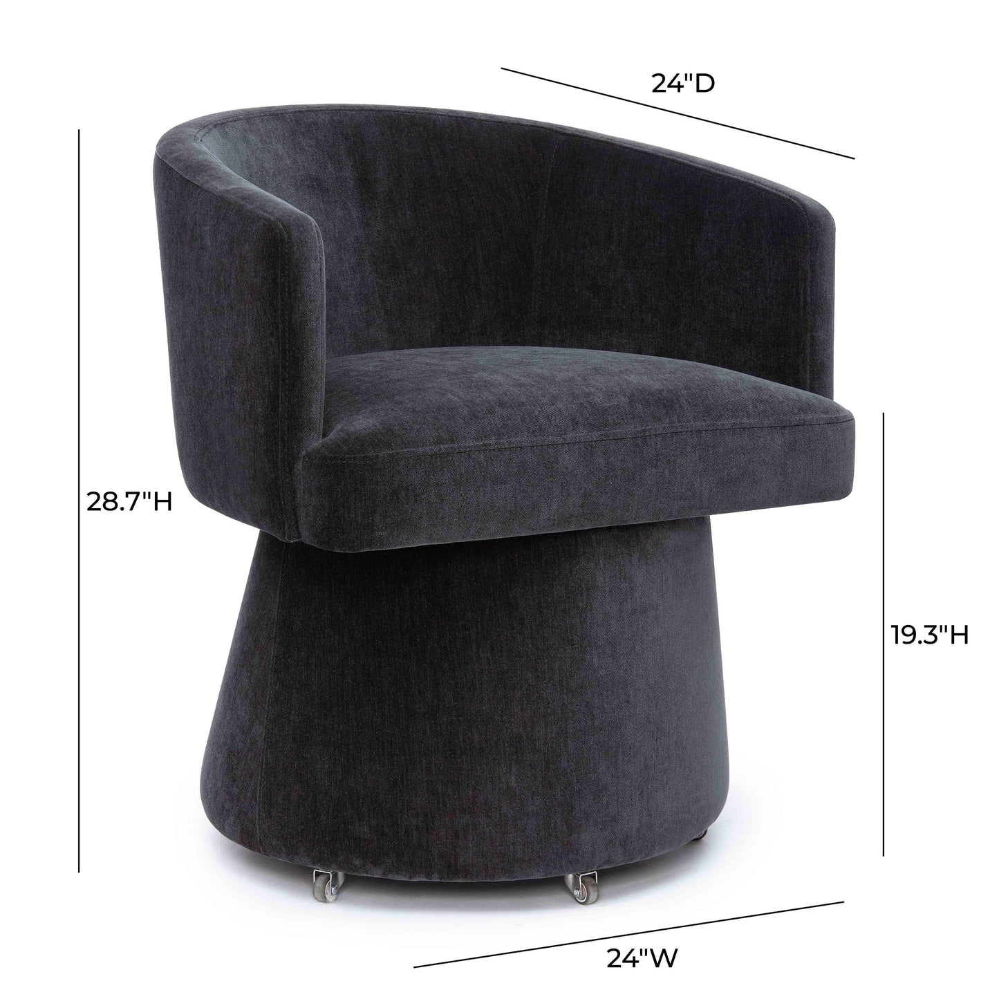Kristen Rolling Desk Chair/BLK