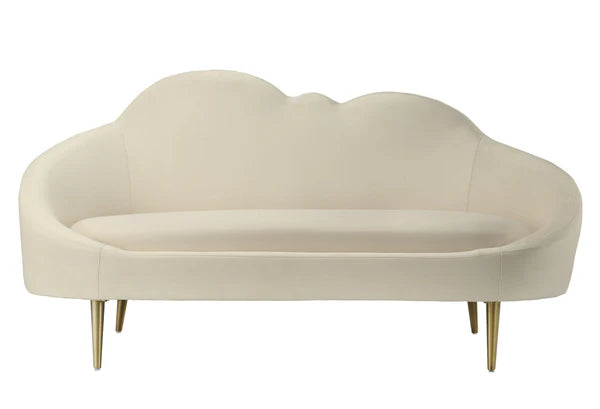 Cloud Settee, Cream Velvet