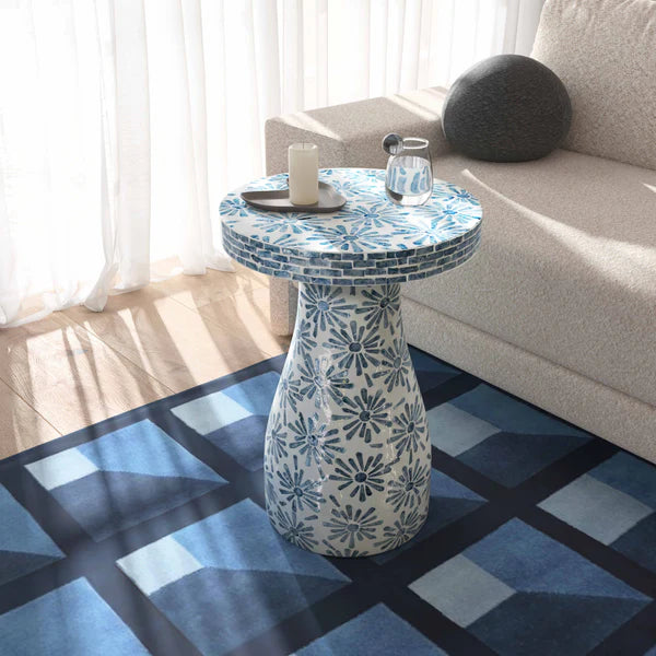 Halio Shell Side Table, Blue