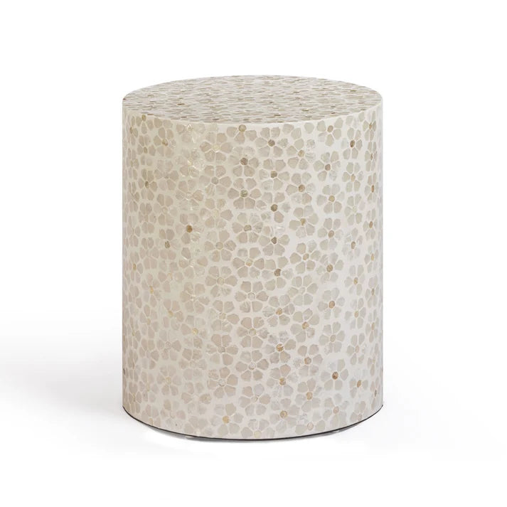 Lorna Capiz Shell Stool, Pearl
