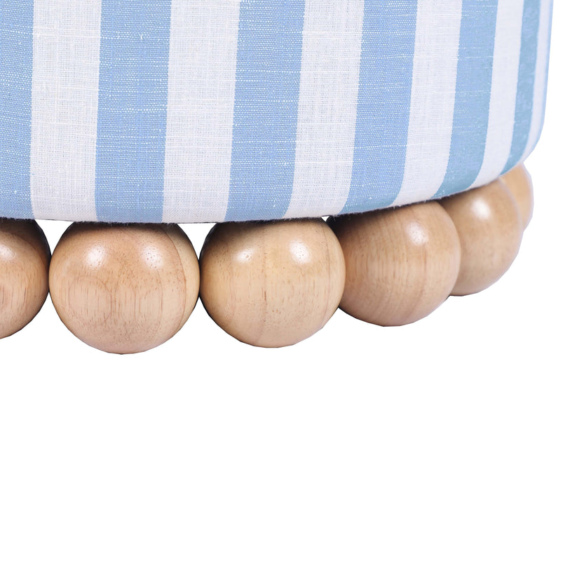 Dex Striped Ottoman, Blue