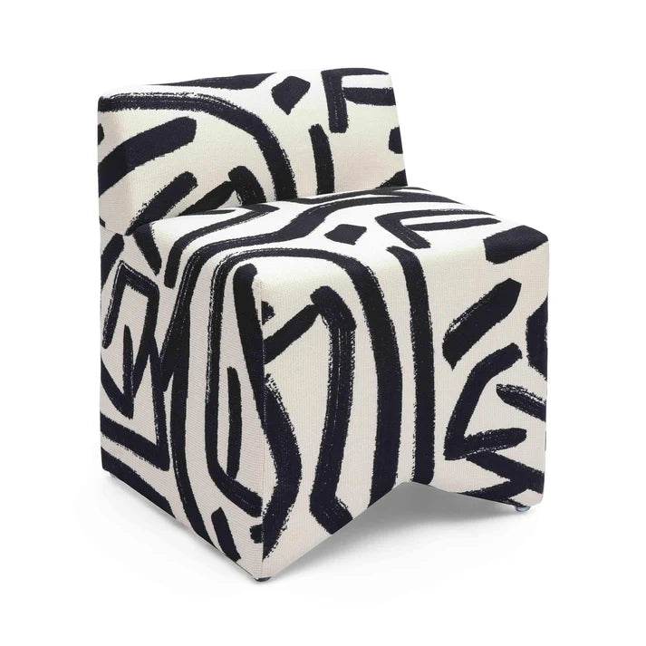 Pippa Stool, B&W/Brushstroke