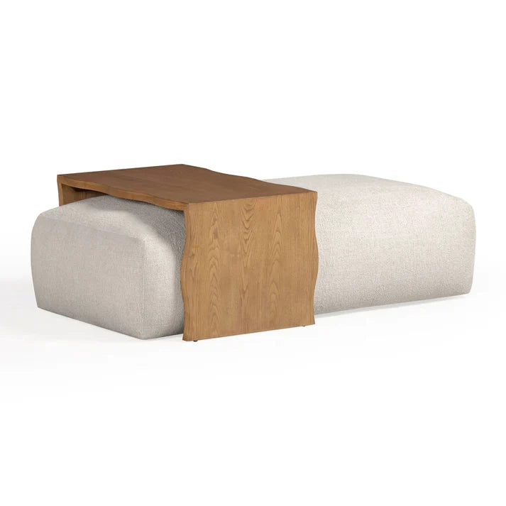 Spencer Ottoman, 54"/Cream