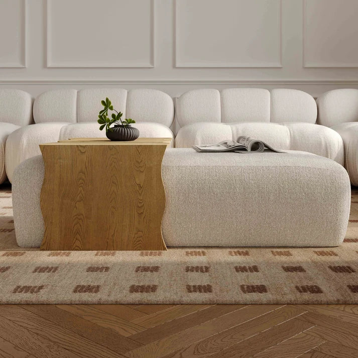 Spencer Ottoman, 54"/Cream