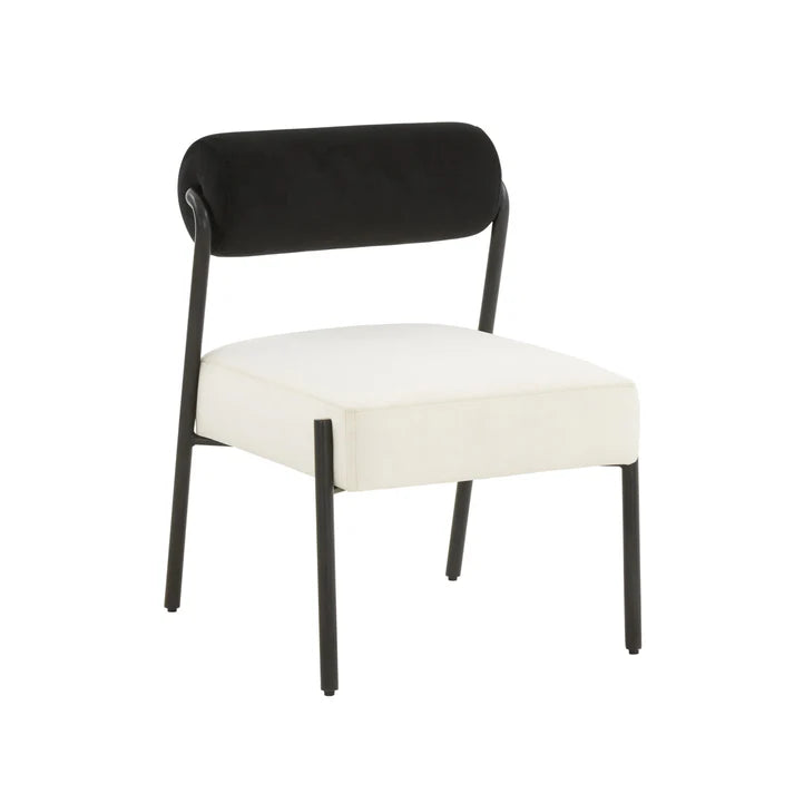 Jolene Accent Chair, Blk/Cream