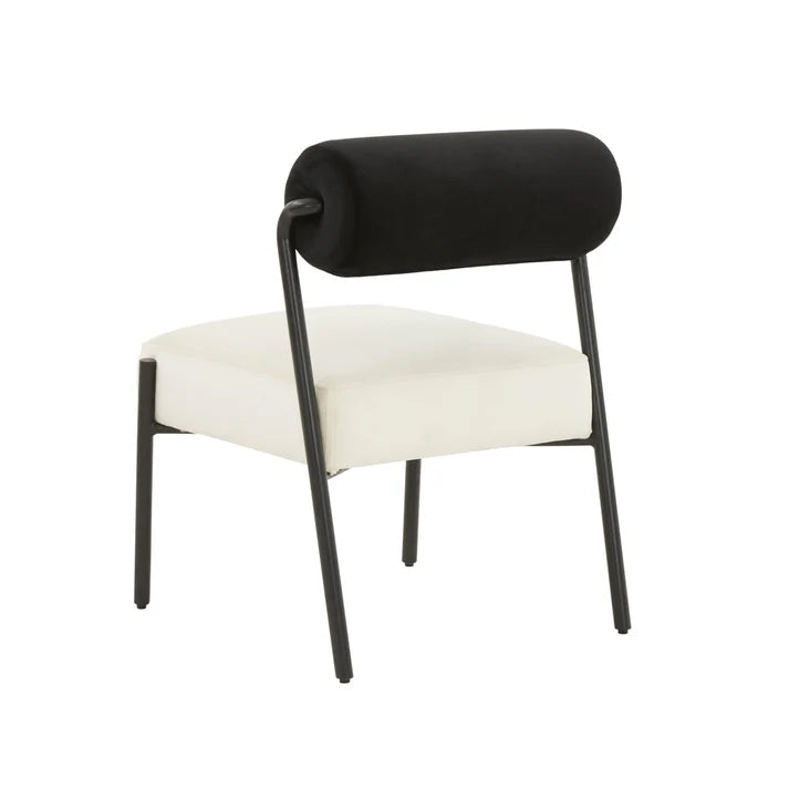 Jolene Accent Chair, Blk/Cream