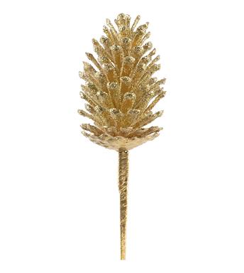 13" Medium Ice Gold Pinecone