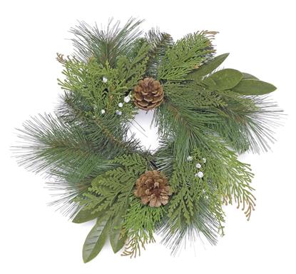 3" Holiday Fresh Table Wreath