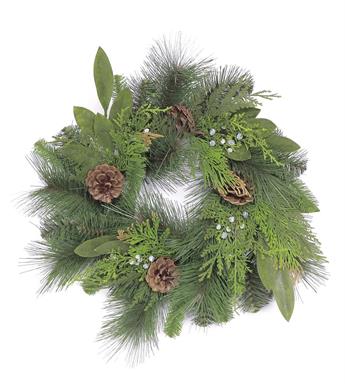 6" Holiday Fresh Wreath - Grn