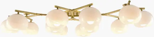 Arboris Chandlier, Brass/Wht