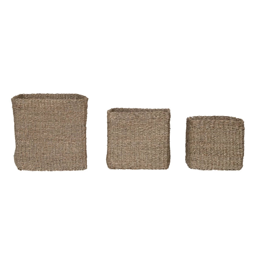Sq Seagrass Hand-Woven Baskets