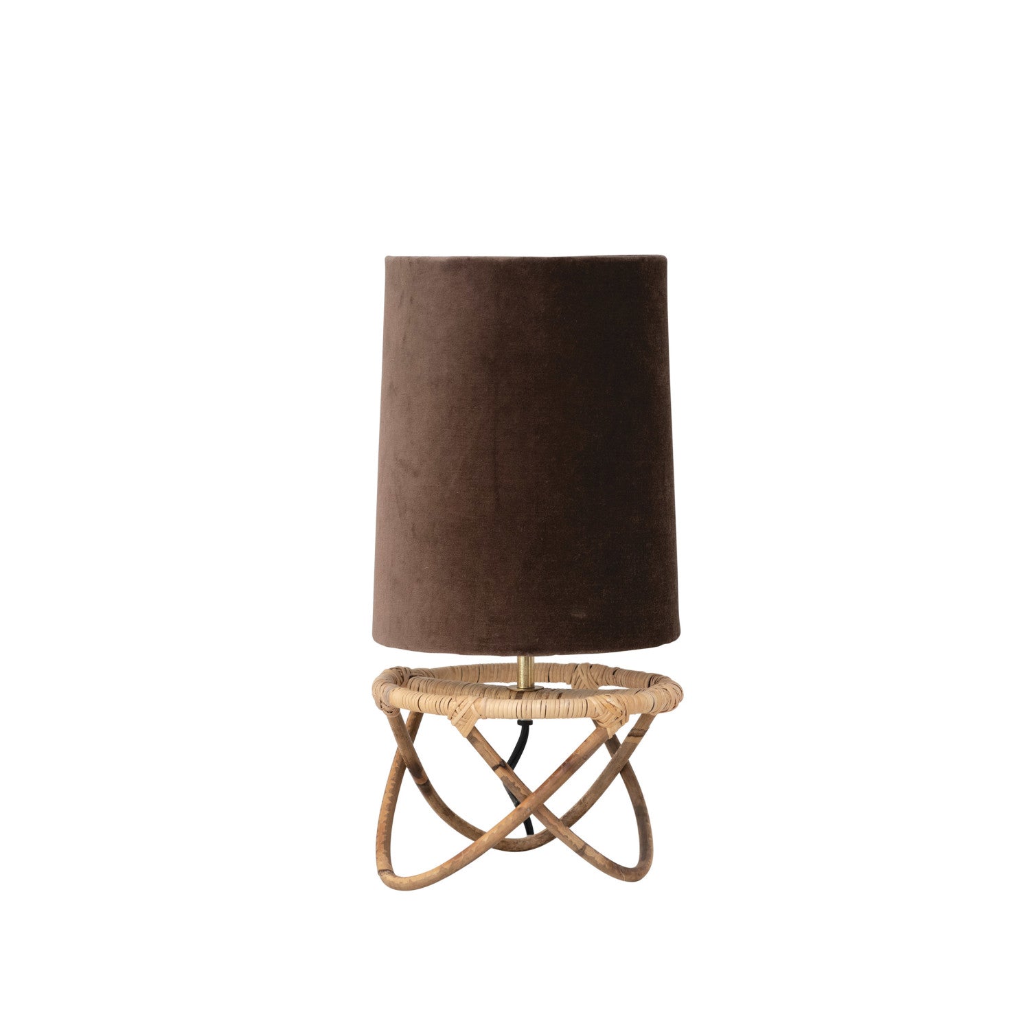 Rattan Lamp, Velvet Shade