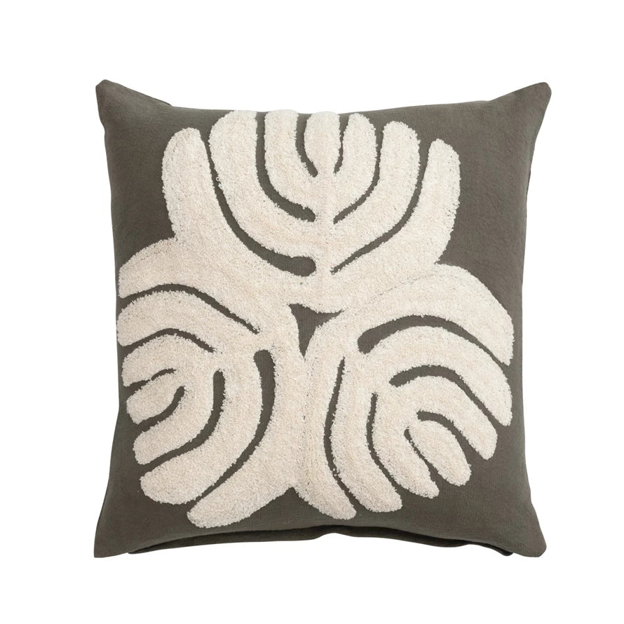20" Abstract Pillow - Olive Gr