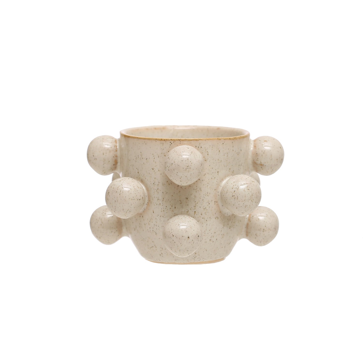 Cream Planter w/Orbs, 3" Pot
