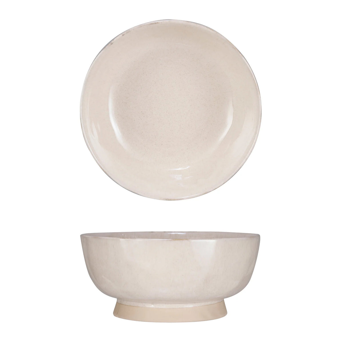 Footed Bowl, Unglazed/Cream